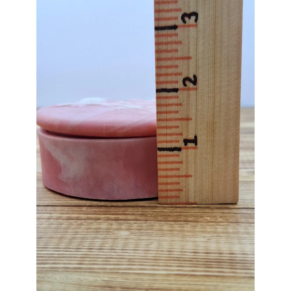 Vtg Owl Jewelry Box Design Gift Intern'l Inco lay Stone Pink White Raised 3.5x2